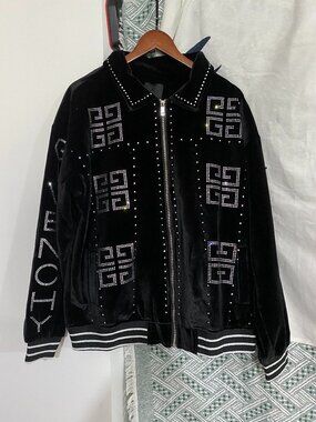 "Givenchy 4g Hot Diamond Velvet Baseball Jacket Givenchy Fabric: Black Velvet